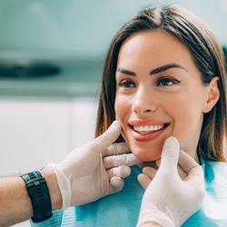 A dentist performing an exam 