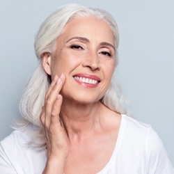 Older woman with dentures