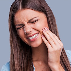 Woman with tooth pain