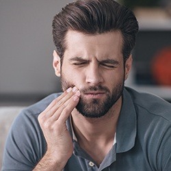 Man with tooth pain