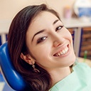 Woman smiling in dental chair