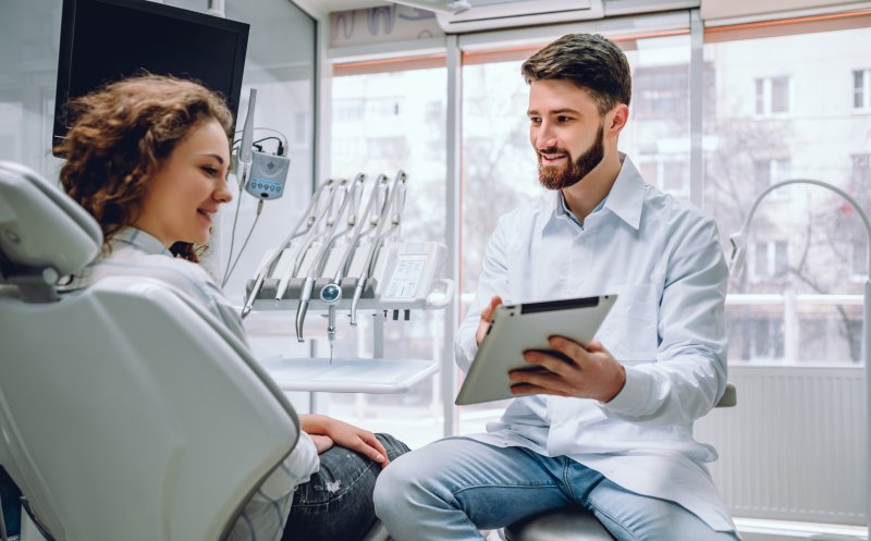 A dental patient who's about to receive temporary veneers